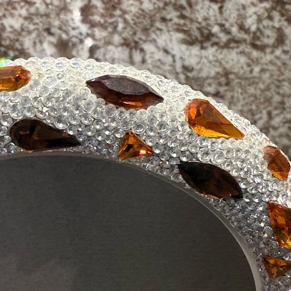 Swarovski Crystal Silver and Amber Crystal Picture Frame - Picture 2 of 3